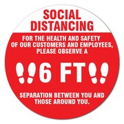 SIGNMISSION Social Distancing For Health And Non-Slip Floor Graphic, 6PK, 16 in L, 16 in H, FD-2-C-16-6PK-99995 FD-2-C-16-6PK-99995